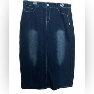 Que Hermosa Long Denim Skirt